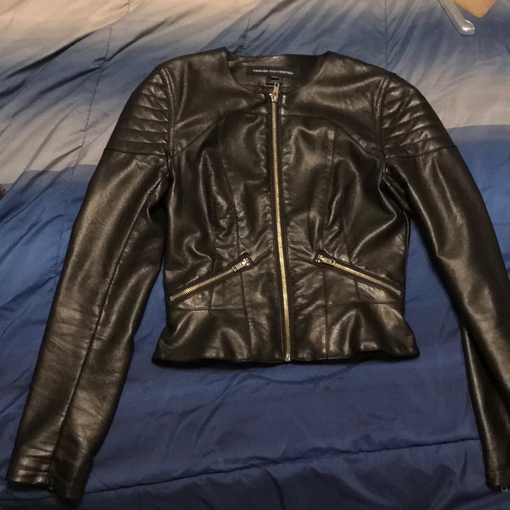 French connection faux leather jacket